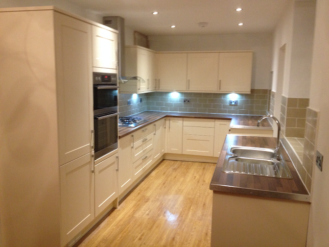 Complete kitchen renovation, much larger kitchen. Kitchen from Howdens